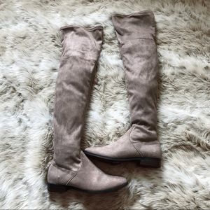 Faux Suede Over-the-Knee Boots